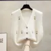 Cuello en V bordado flores punto cardigan chaleco mujer suelto flaco outwear vintage suéter chaleco canaleta outwear Application Scenario